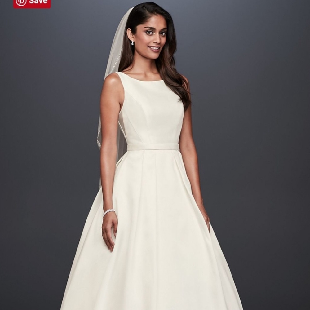 High-neck Mikado Ball Gown Wedding Dress
